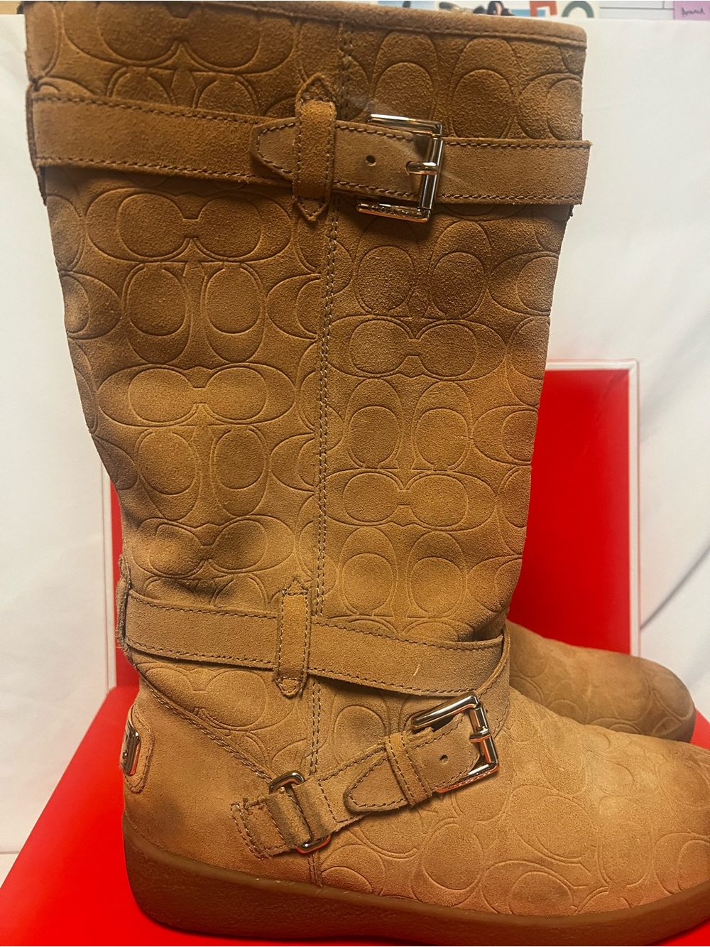 Coach Thelma EMBS Suede Winter Boots Sz 8 - Picture 3 of 8